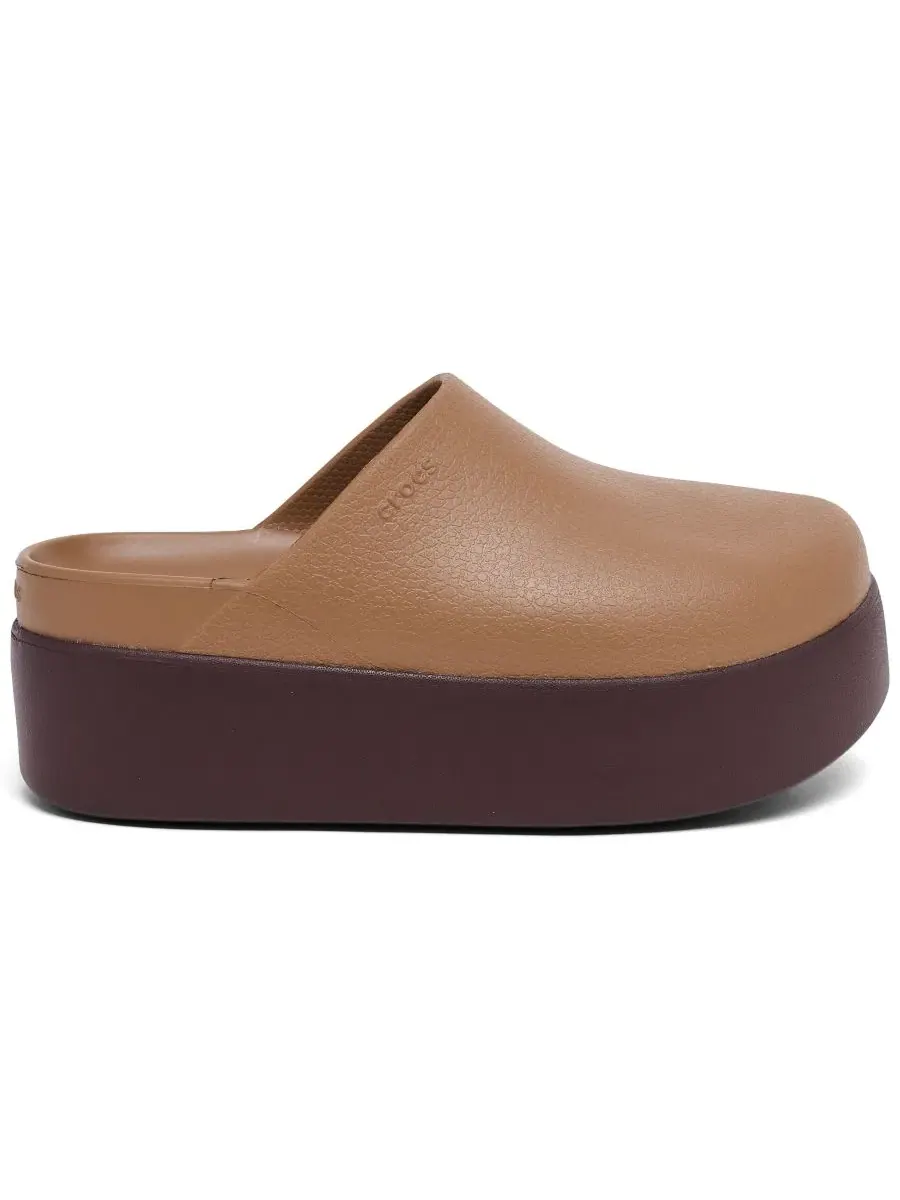 Платформенные клоги Dylan на каблуке 5,5 см Crocs — изображение 3 из 6, сепия