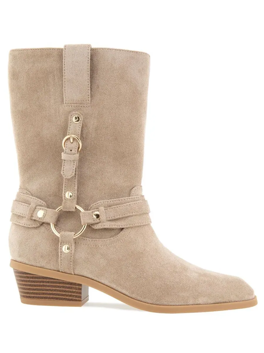 Ботинки с каблуком-блоком Edi Harness Bootie BCBG — изображение 2 из 5, тауп
