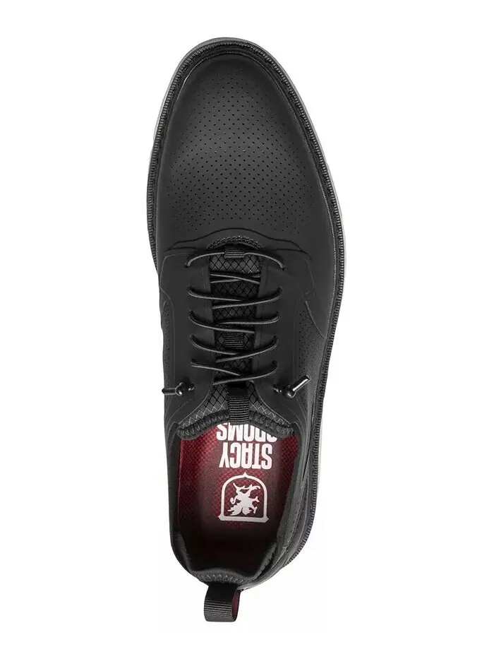 Мужские туфли Synchro Plain Toe с эластичными шнурками Stacy Adams — изображение 4 из 8, черный