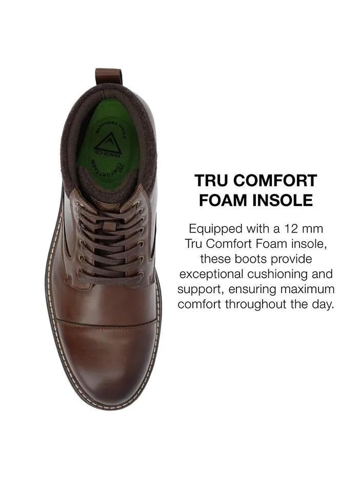 Мужские ботильоны Fegan Tru Comfort из пеноматериала со шнуровкой и носком Vance Co. — изображение 6 из 8, коричневый