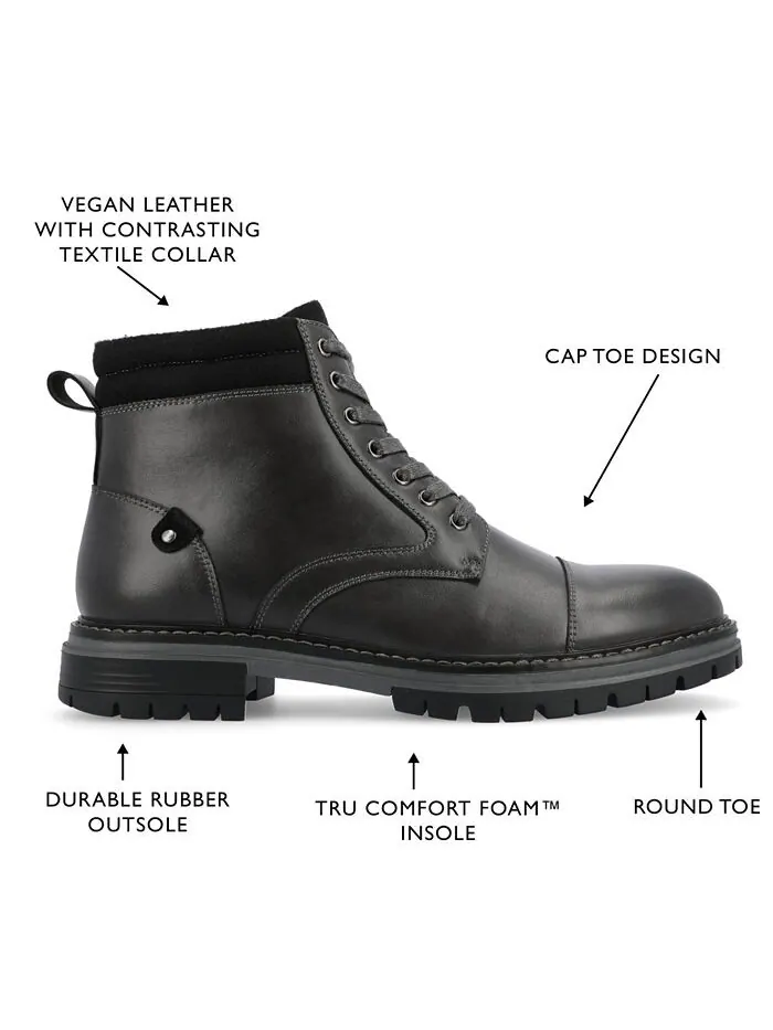 Мужские ботильоны Fegan Tru Comfort из пеноматериала со шнуровкой и носком Vance Co. — изображение 8 из 8, темно-серый