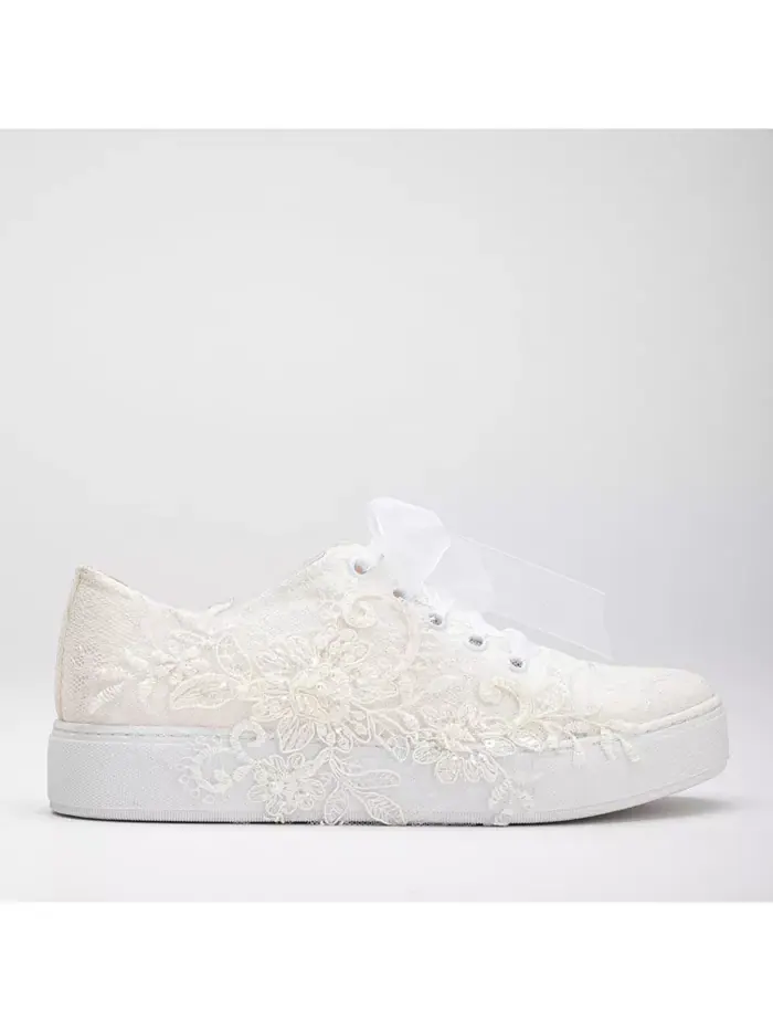 Элайс Кружевные свадебные кроссовки Forever & Always Shoes — изображение 1 из 5, слоновая кость