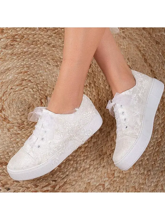 Элайс Кружевные свадебные кроссовки Forever & Always Shoes — изображение 5 из 5, слоновая кость