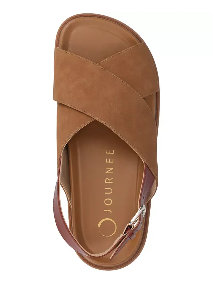 Женские сандалии Marinna с круглым носком Journee Collection — изображение 4 из 5, бежевый