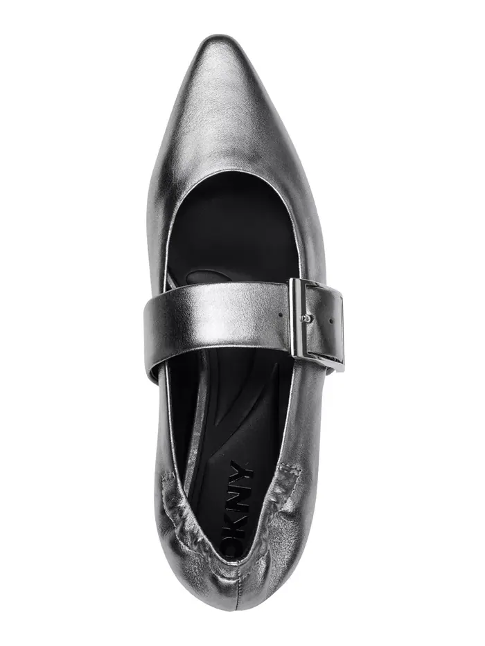 Женские балетки Cormic с пряжкой Dkny — изображение 4 из 5, серебряный