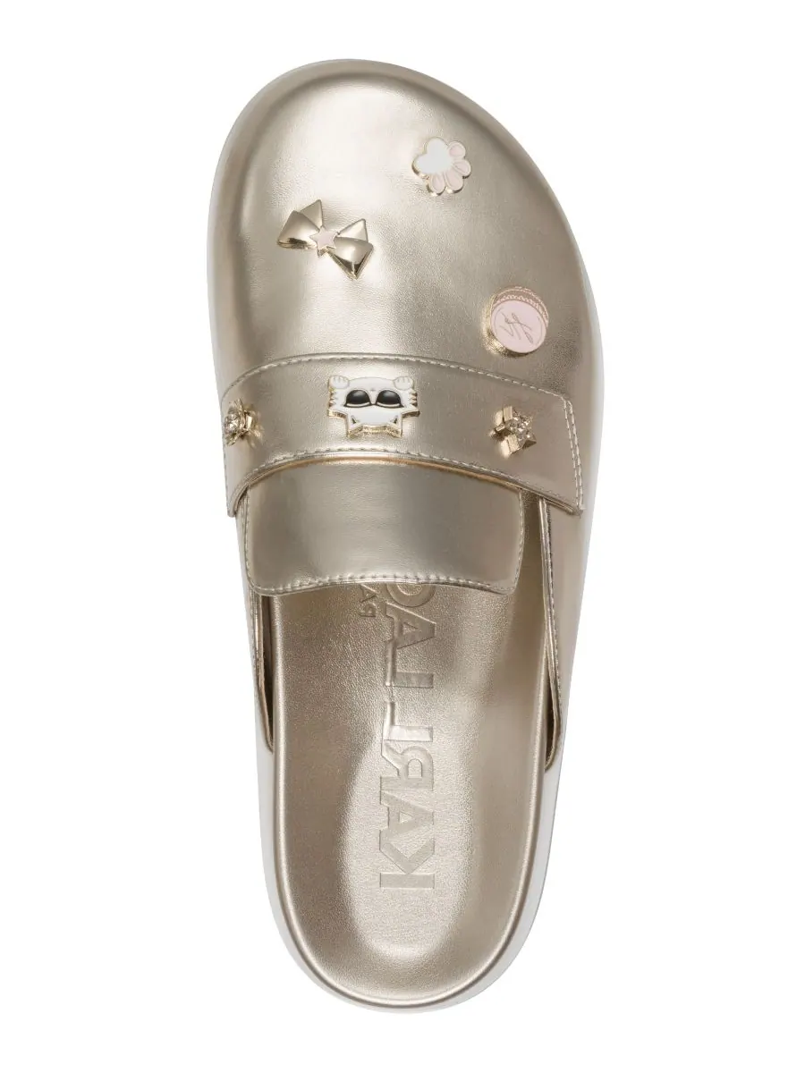 Женские мюли Islay Macaron Flat Mules KARL LAGERFELD PARIS — изображение 4 из 5, золотистый