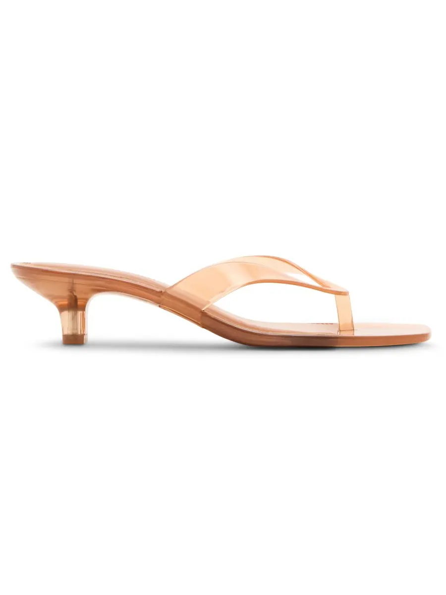 Женские сандалии-вьетнамки на низком каблуке Tracie-J из резины Steve Madden — изображение 2 из 5, бежевый