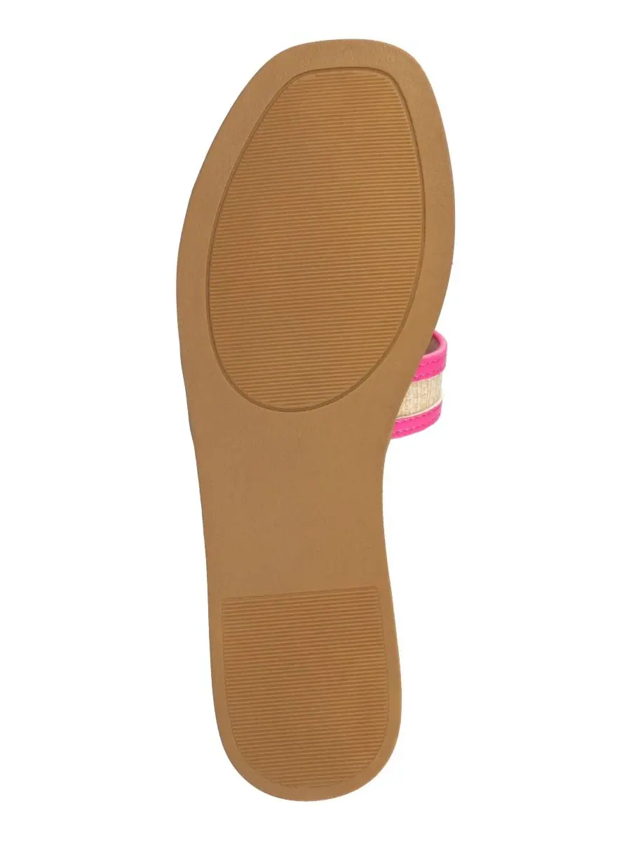 Женские сандалии-шлепанцы Primah H Band Slide Flat Journee Collection, Fuschia Raffia — изображение 5 из 5