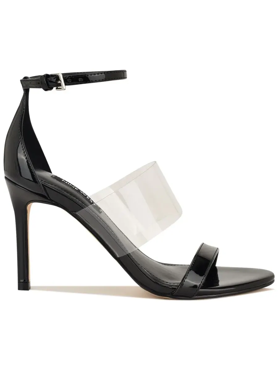 Женские сандалии-лодочки Vallie из винила с ремешками Nine West — изображение 2 из 5, прозрачный/черный