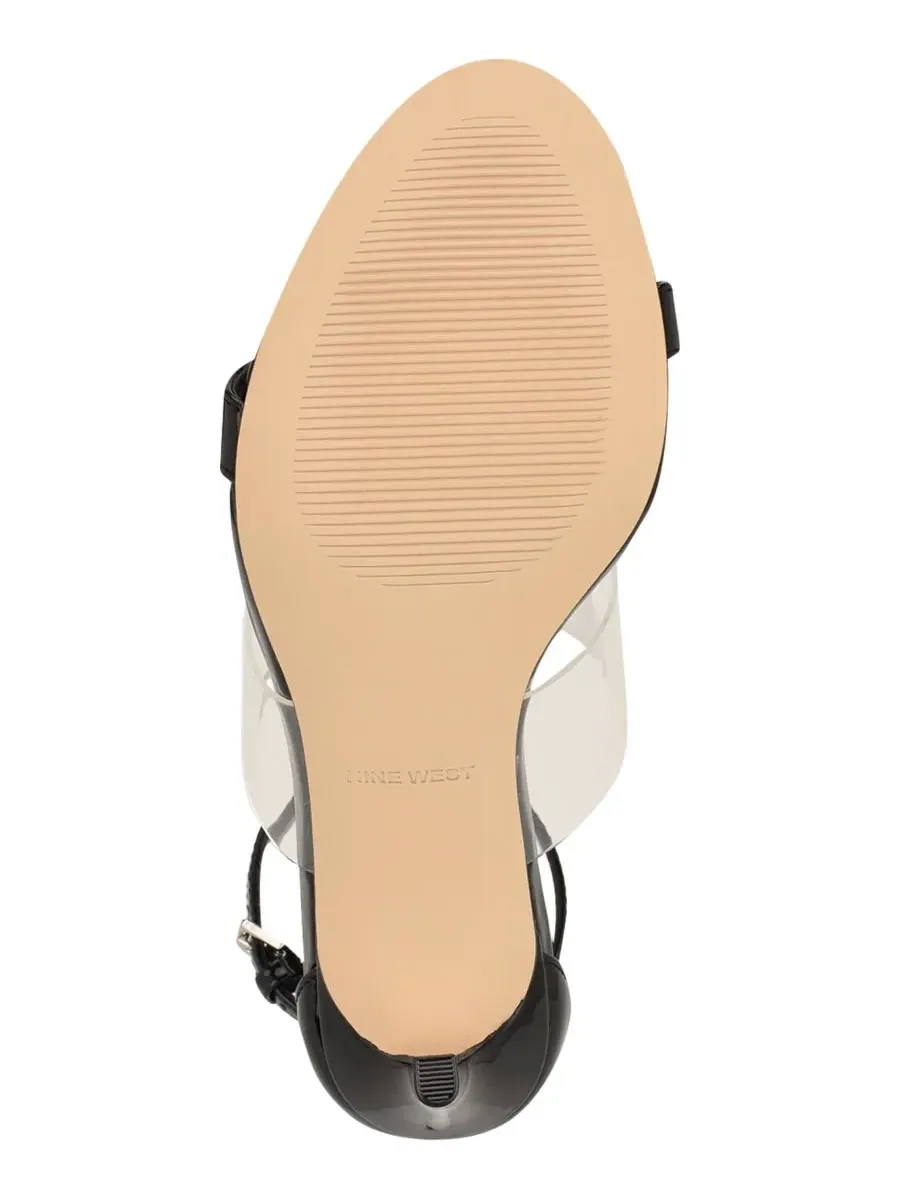 Женские сандалии-лодочки Vallie из винила с ремешками Nine West — изображение 5 из 5, прозрачный/черный
