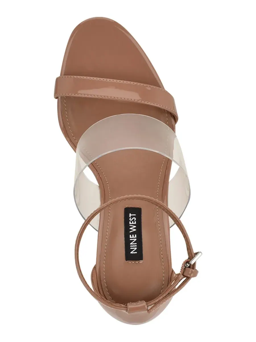 Женские сандалии-лодочки Vallie из винила с ремешками Nine West — изображение 4 из 5, прозрачный/натуральный