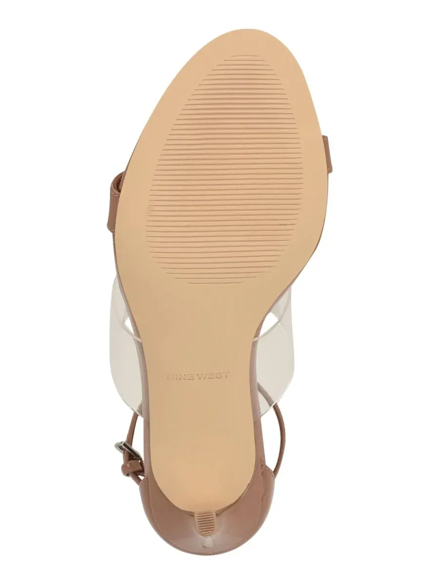 Женские сандалии-лодочки Vallie из винила с ремешками Nine West — изображение 5 из 5, прозрачный/натуральный