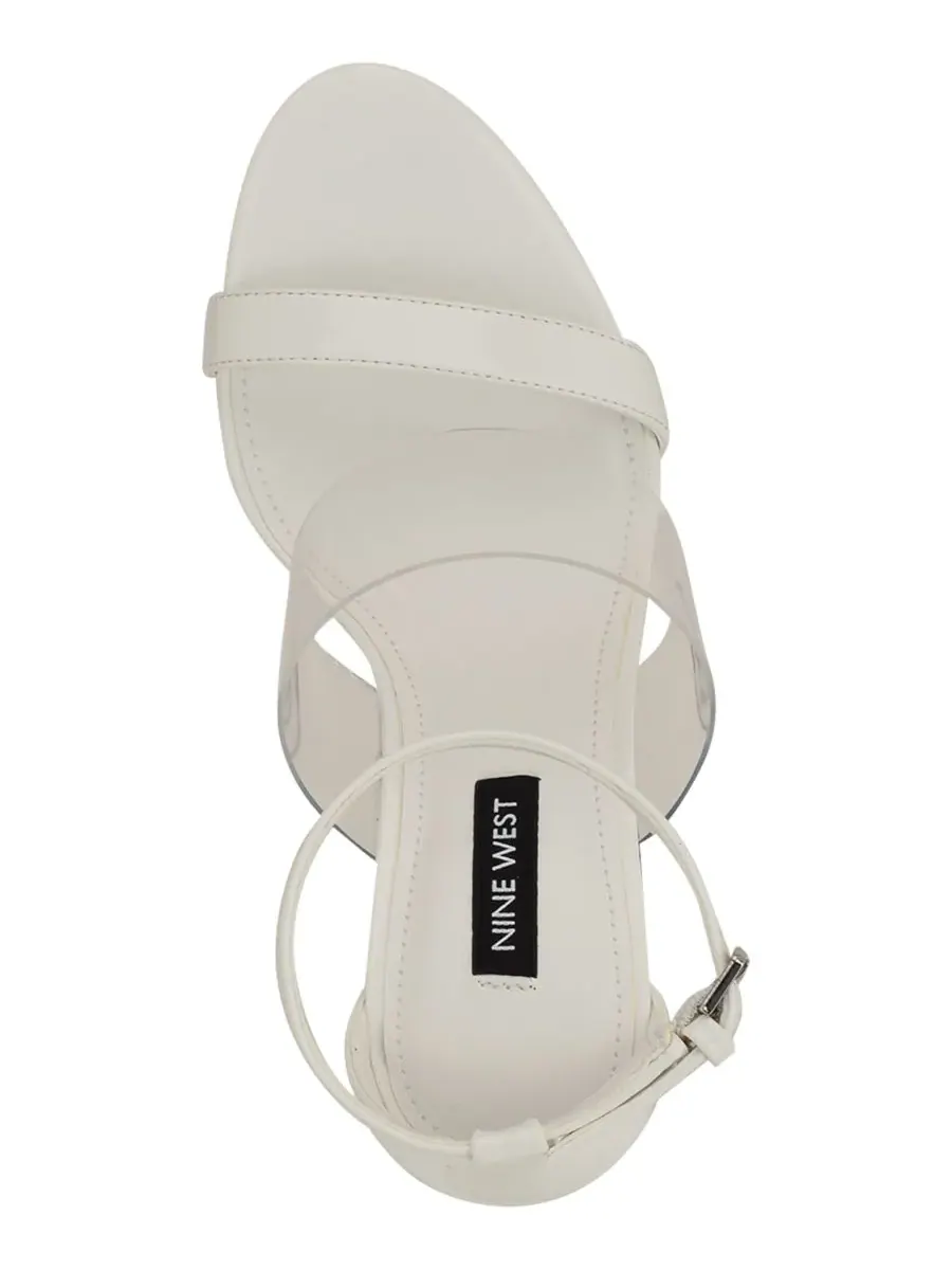 Женские сандалии-лодочки Vallie из винила с ремешками Nine West — изображение 3 из 4, прозрачный/белый