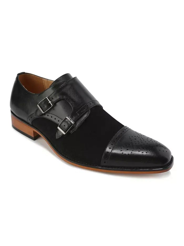 Мужские двухцветные лоферы с двойной пряжкой Double Monk Strap Gino Vitale