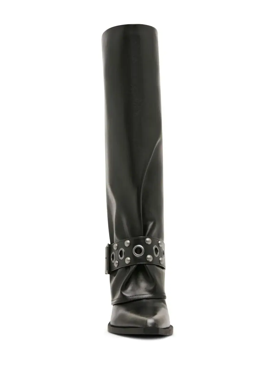 Женские ковбойские сапоги Rodeo Cuffed Studded Tall с тиснением Madden Girl — изображение 6 из 7, черный