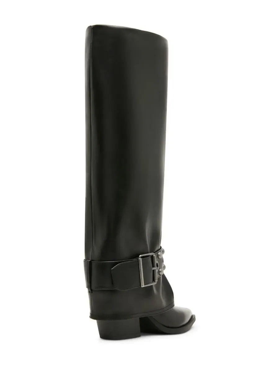 Женские ковбойские сапоги Rodeo Cuffed Studded Tall с тиснением Madden Girl — изображение 7 из 7, черный