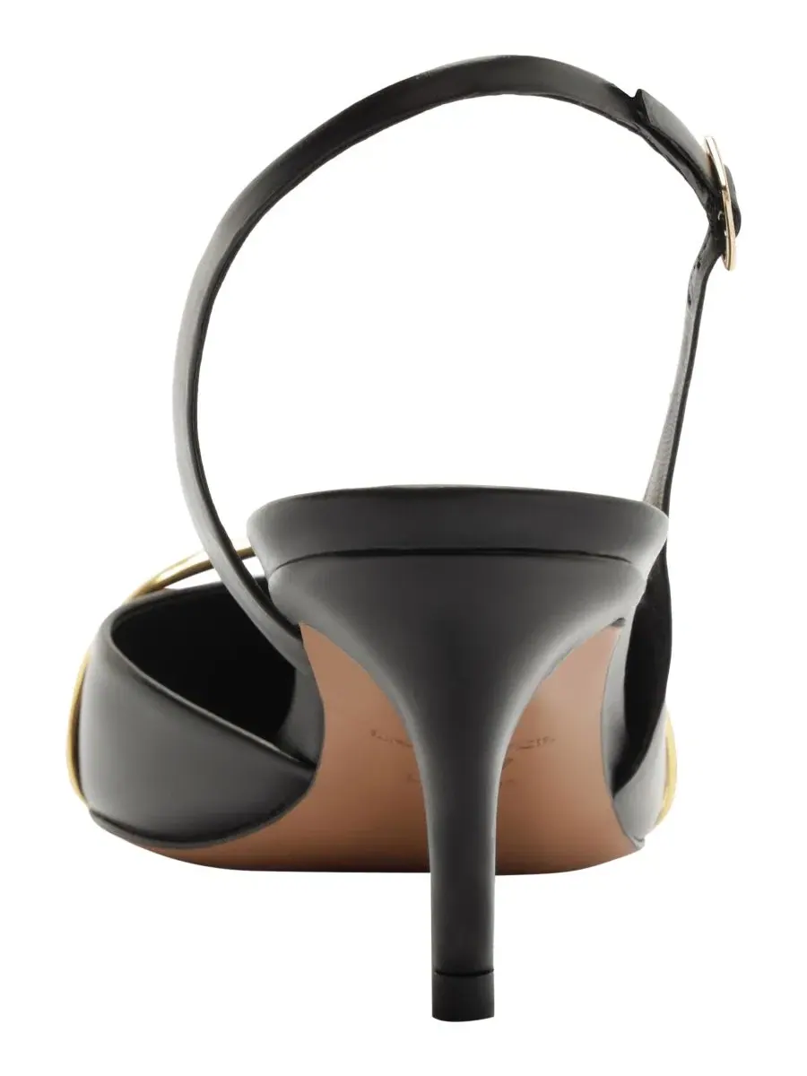 Туфли-лодочки на каблуке с ремешком, модель Margaret Mid Stiletto Arezzo — изображение 3 из 5, черный
