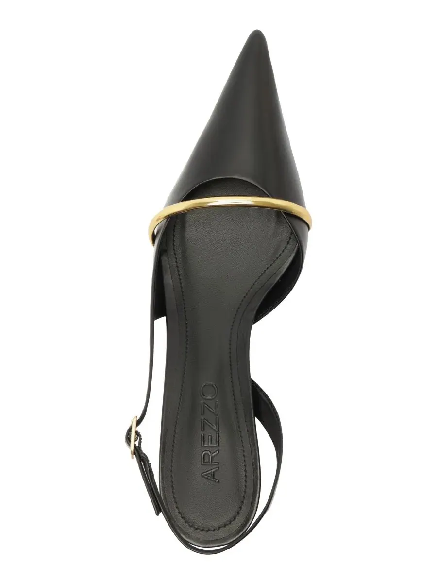 Туфли-лодочки на каблуке с ремешком, модель Margaret Mid Stiletto Arezzo — изображение 4 из 5, черный