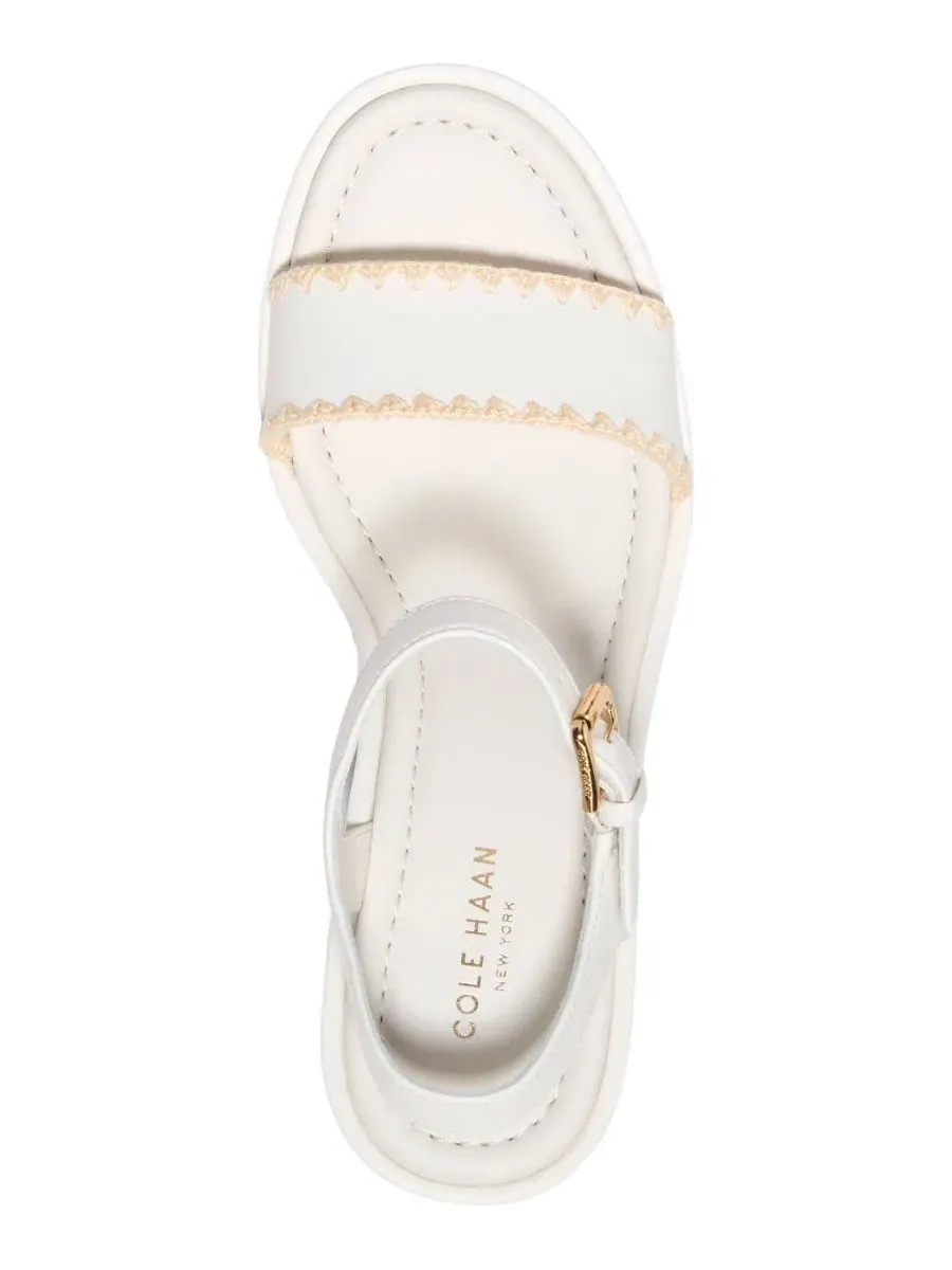 Сандалии-эспадрильи на танкетке Cloudfeel Asbury Cole Haan, Powder Leather Natural Raffia — изображение 4 из 8