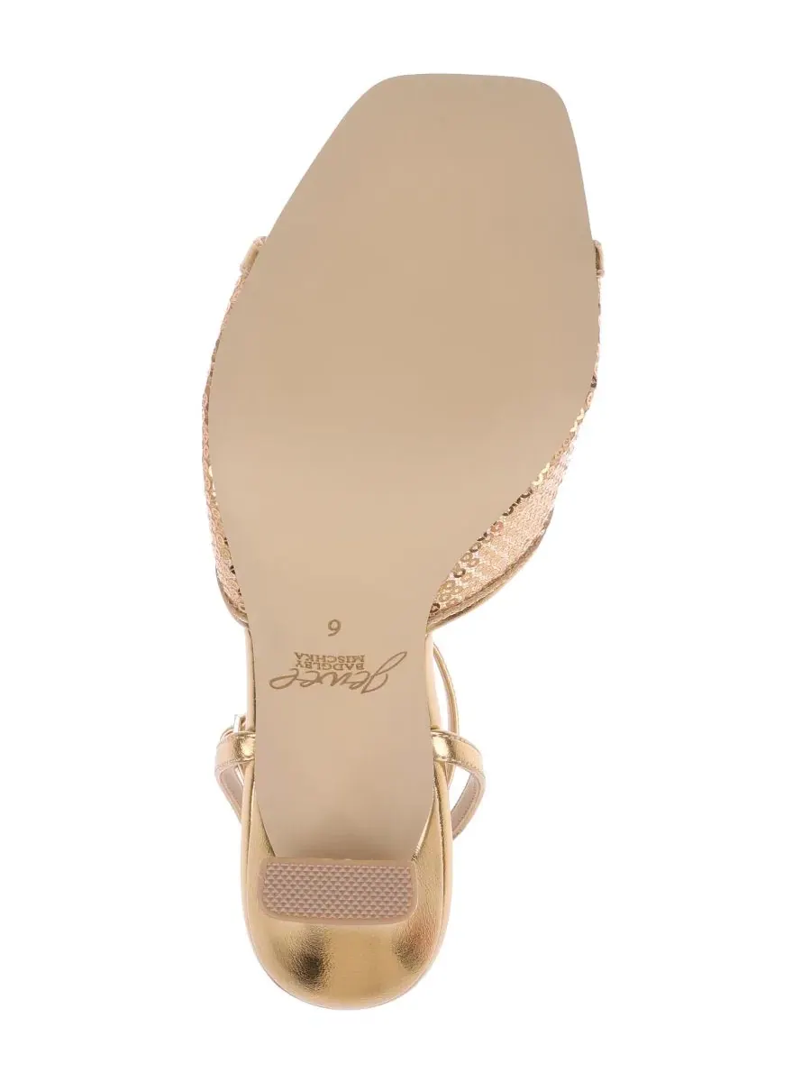 Туфли-сандалии с квадратным носком Zaha Jewel Badgley Mischka — изображение 5 из 5, золотистый