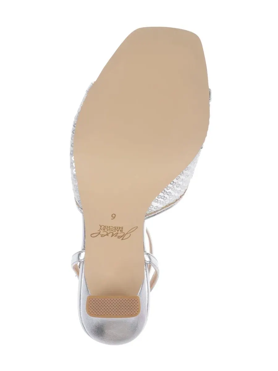 Босоножки на каблуке Zaha Jewel Badgley Mischka — изображение 5 из 5, серебристый металлик