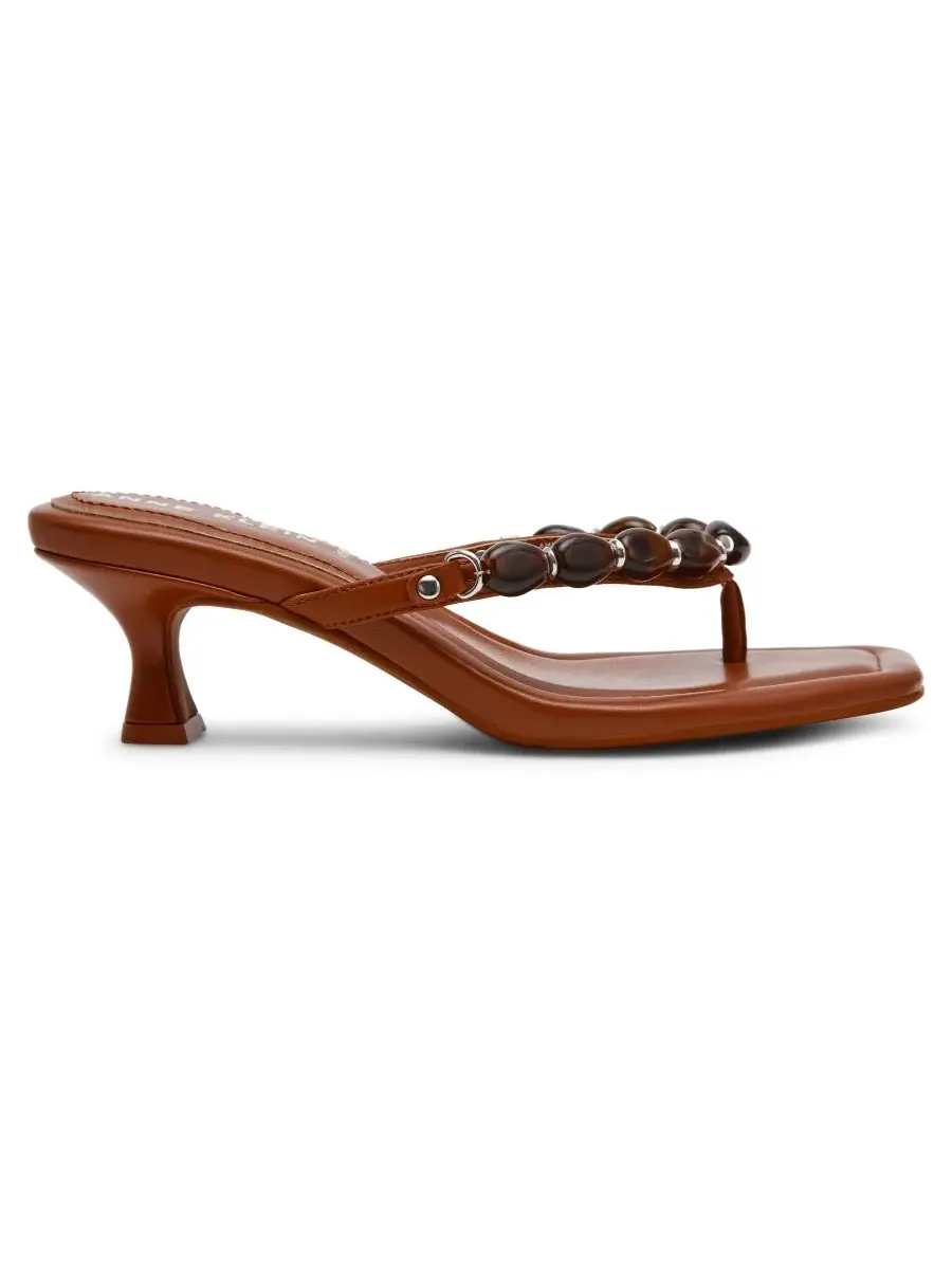 Женские сандалии-стринги Gwenn на невысоком каблуке Anne Klein — изображение 2 из 7, коричневый