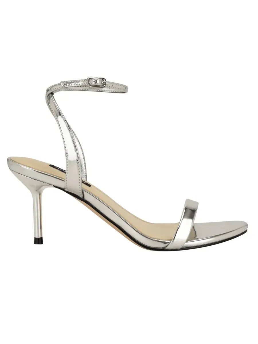 Женские босоножки на шпильке с ремешками в стиле «Вальс» Nine West, серебро mirror metallic — изображение 2 из 5