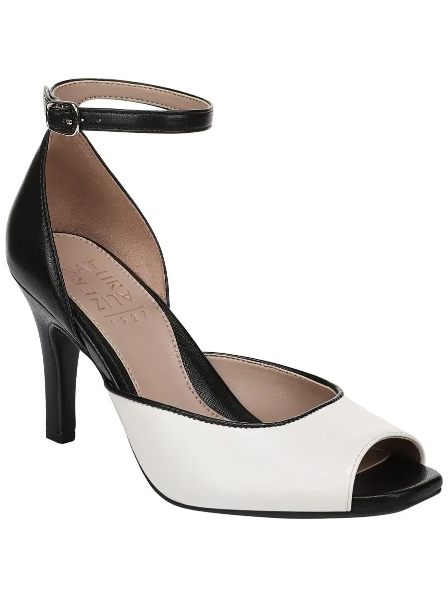 Босоножки на каблуке с открытым носком Asha Stiletto Strappy Naturalizer — изображение 1 из 5, черный/белый