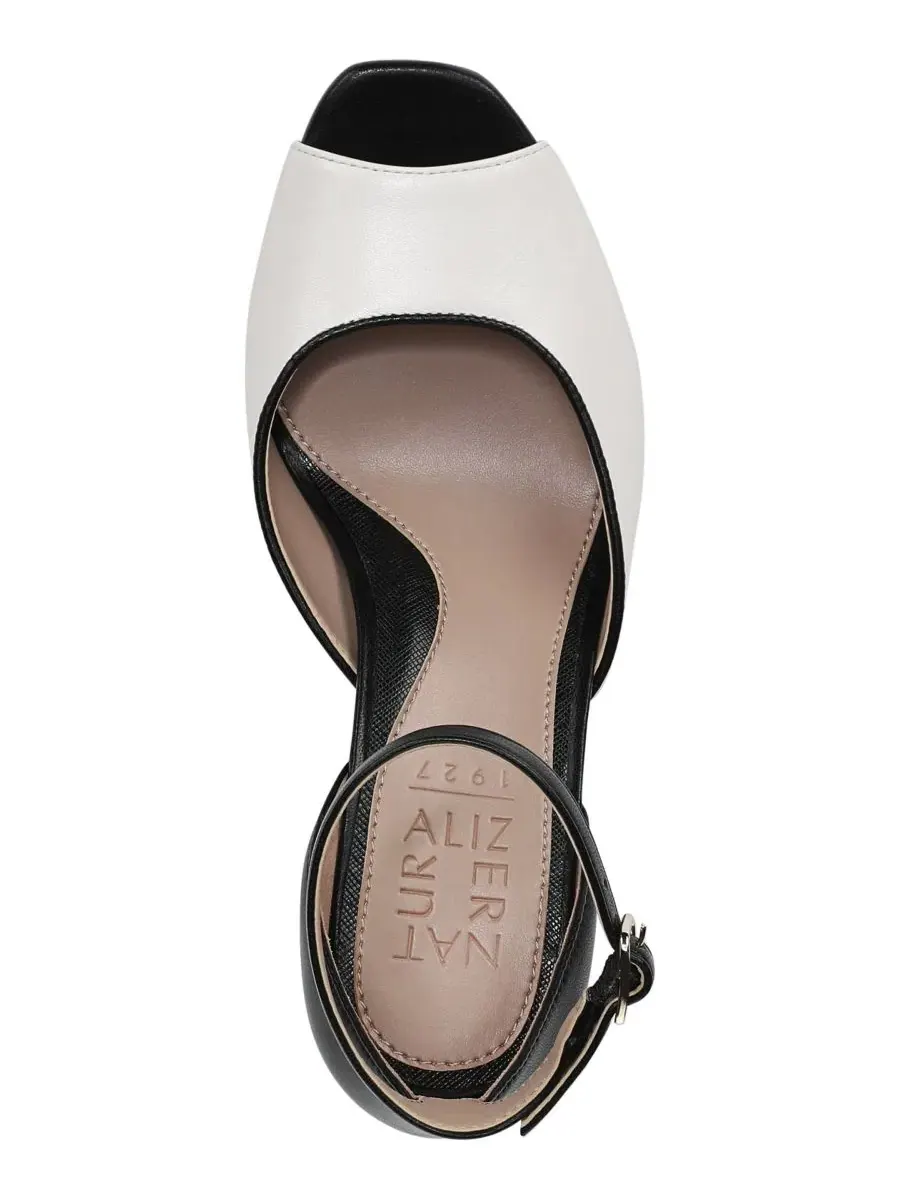 Босоножки на каблуке с открытым носком Asha Stiletto Strappy Naturalizer — изображение 4 из 5, черный/белый