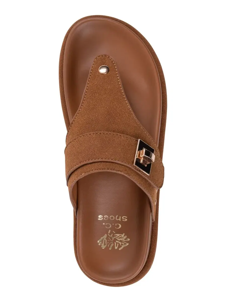 Женские сандалии-балетки Cailan Hardware с металлической стелькой GC Shoes — изображение 4 из 5, верблюжий