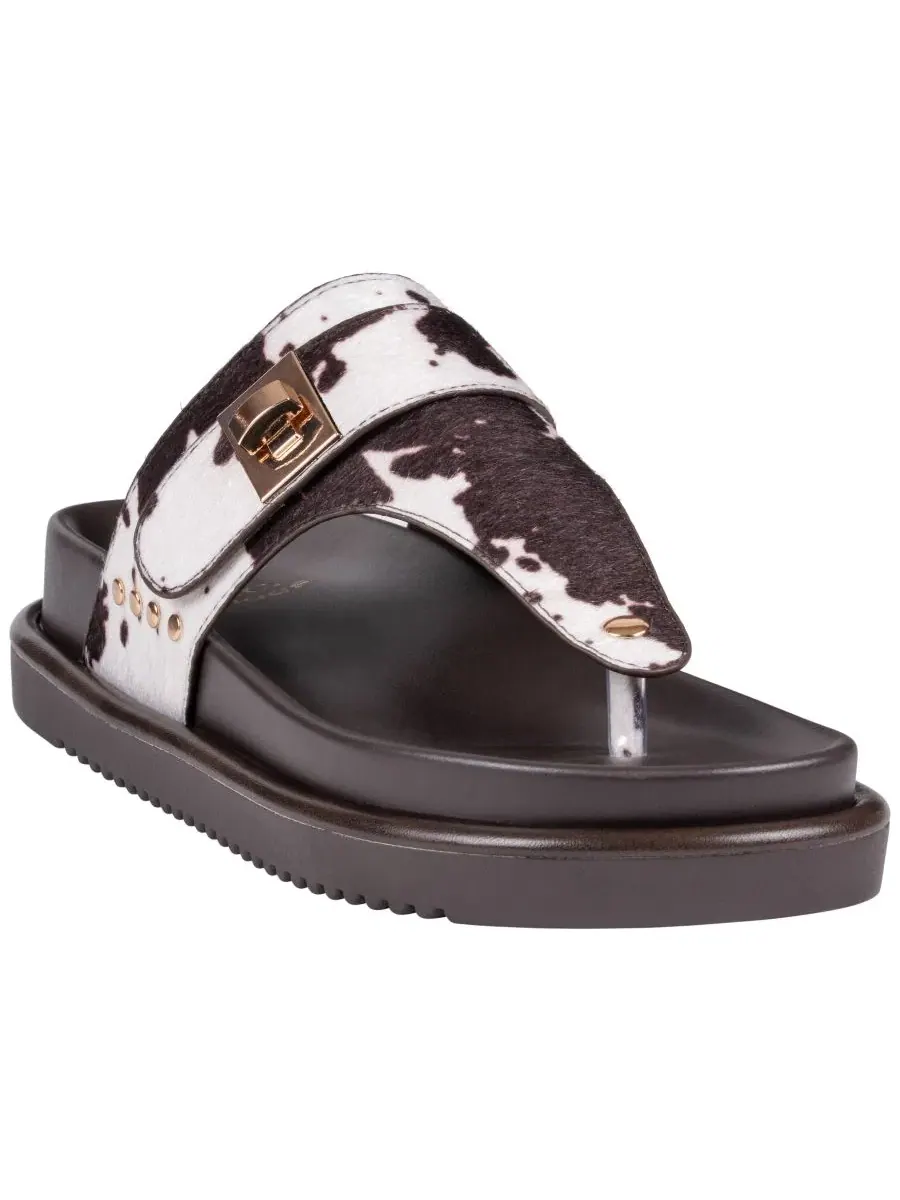 Женские сандалии-балетки Cailan Hardware с металлической стелькой GC Shoes, Cow Print — изображение 1 из 5