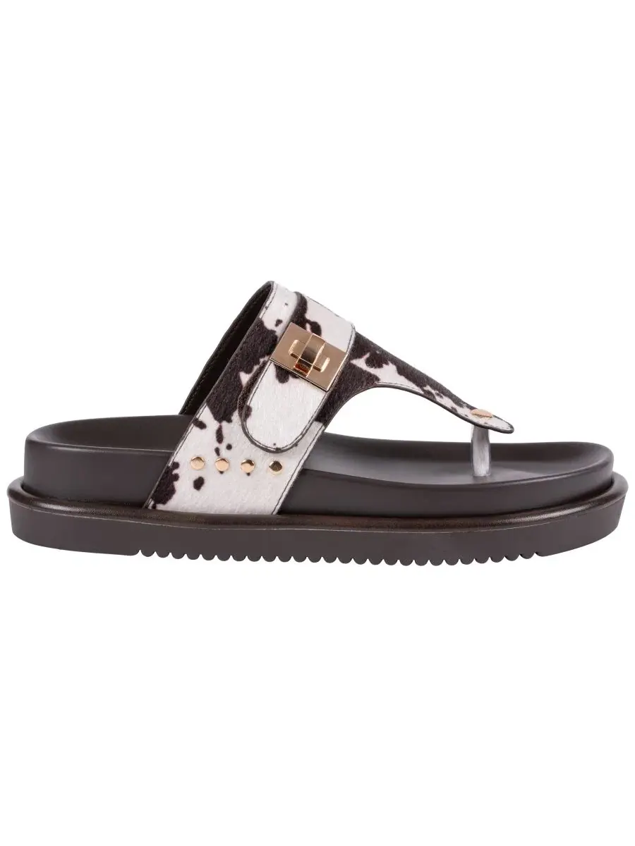 Женские сандалии-балетки Cailan Hardware с металлической стелькой GC Shoes, Cow Print — изображение 2 из 5