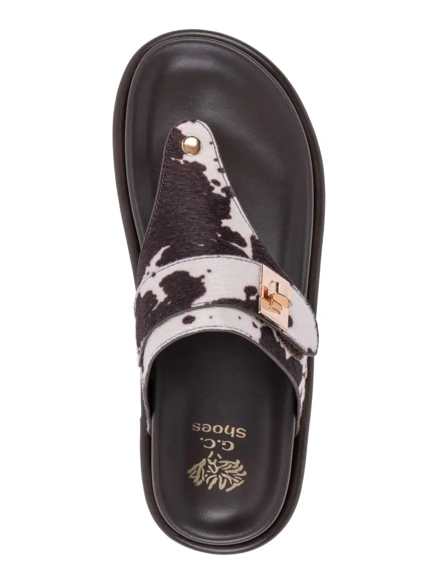 Женские сандалии-балетки Cailan Hardware с металлической стелькой GC Shoes, Cow Print — изображение 4 из 5