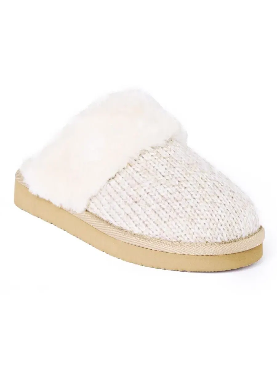 Женские тапочки-слайды Sparkle Knit Minnetonka — изображение 1 из 5, бежевый