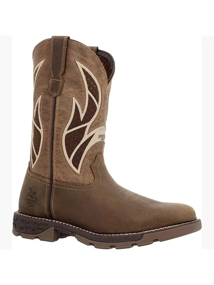 Мужские рабочие ботинки Carbo-Tec FLX Pull-on с технологией InsulKul Georgia Boot — изображение 1 из 7, коричневый