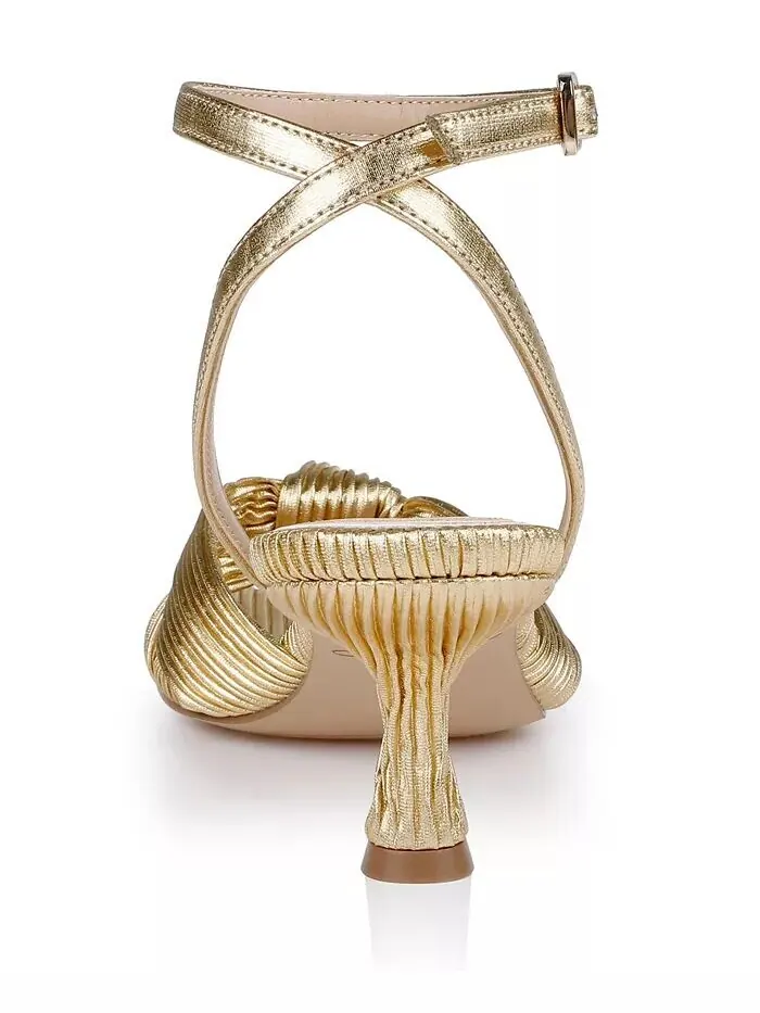 Женские босоножки на каблуке-китенке Jewel Badgley Mischka — изображение 3 из 5, золото