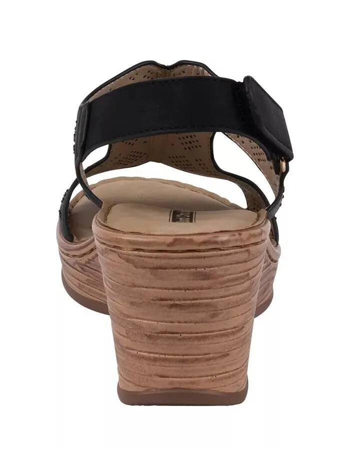 Женские босоножки Amara на танкетке с декорированной пяткой и пяткой GC Shoes — изображение 2 из 10, черный