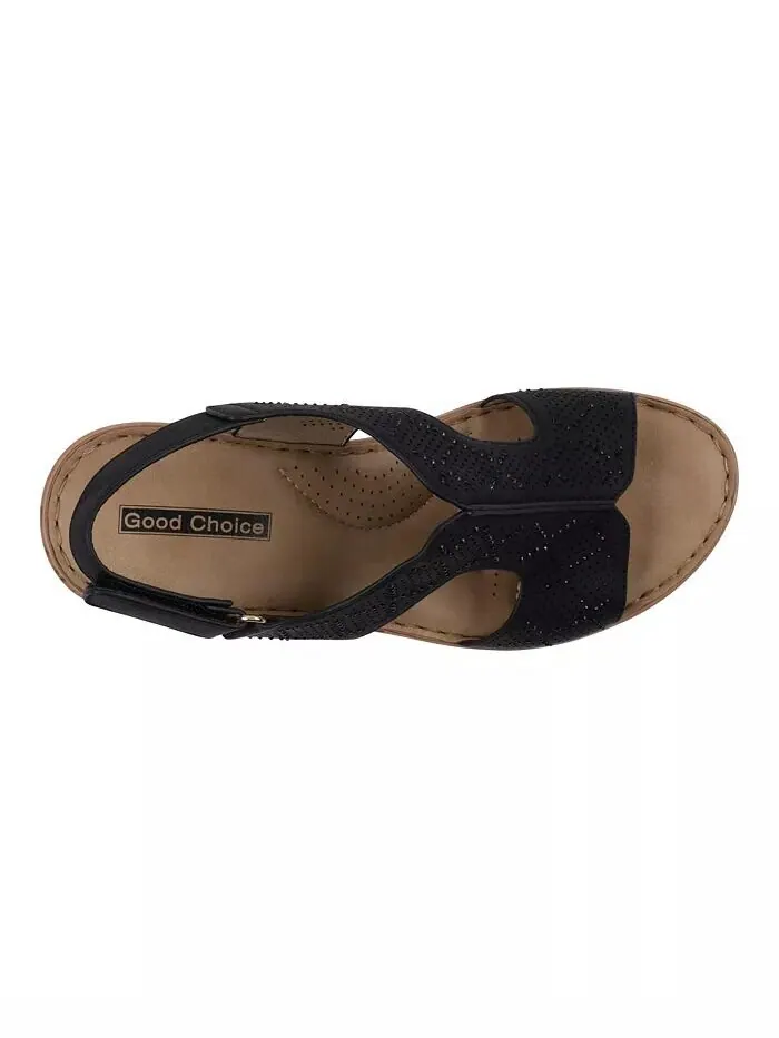 Женские босоножки Amara на танкетке с декорированной пяткой и пяткой GC Shoes — изображение 5 из 10, черный