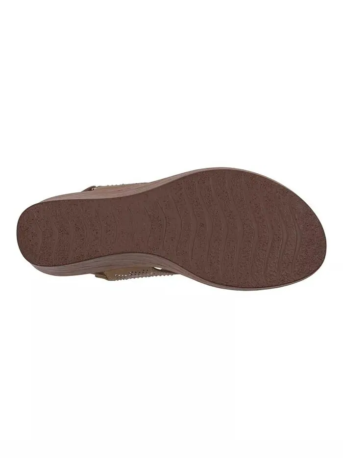 Женские босоножки Amara на танкетке с декорированной пяткой и пяткой GC Shoes — изображение 8 из 10, черный