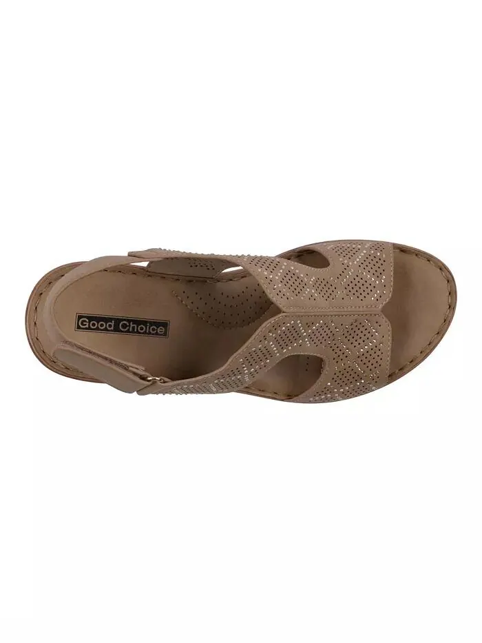 Женские босоножки Amara на танкетке с декорированной пяткой и пяткой GC Shoes — изображение 9 из 10, черный