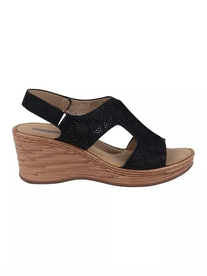 Женские босоножки Amara на танкетке с декорированной пяткой и пяткой GC Shoes — изображение 7 из 9, верблюжий