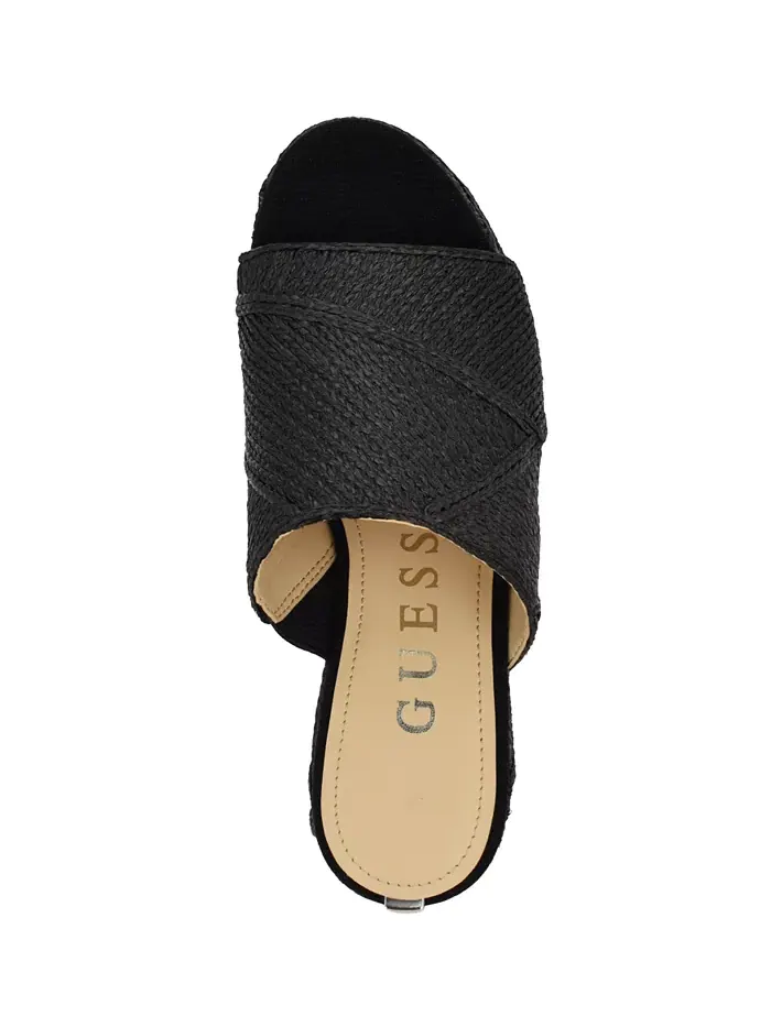 Женские сандалии Evenz на платформе с плетеным клином GUESS — изображение 4 из 5, черный