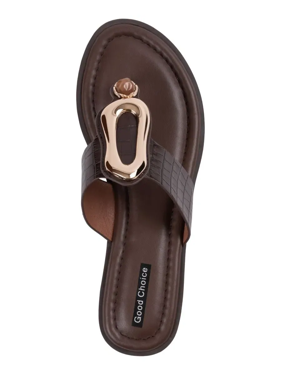 Женские сандалии на плоской подошве Evarie Hardware GC Shoes — изображение 4 из 5, коричневый