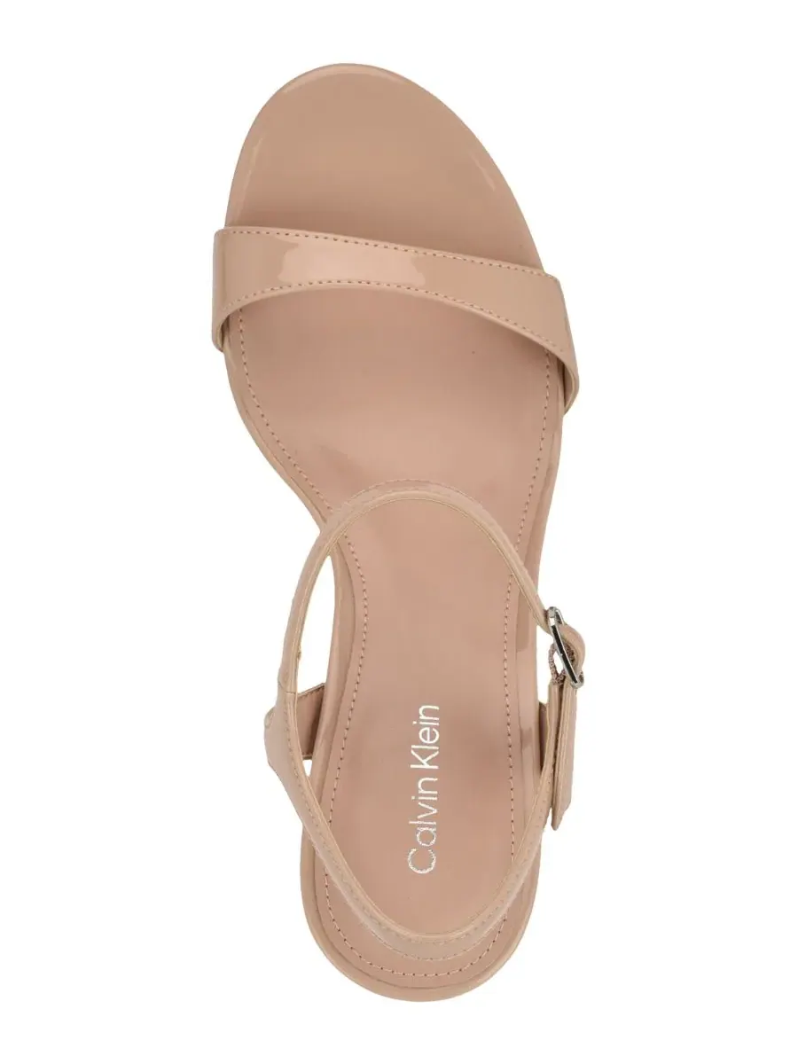 Босоножки на каблуке с квадратным носком Naome Calvin Klein, Natural Patent — изображение 4 из 5