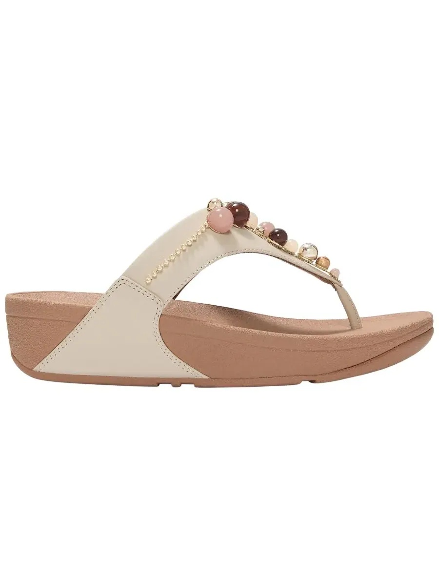 Сандалии-вьетнамки с бусинами Lulu Beaded Toe Post Slip-On FitFlop — изображение 2 из 6, серый