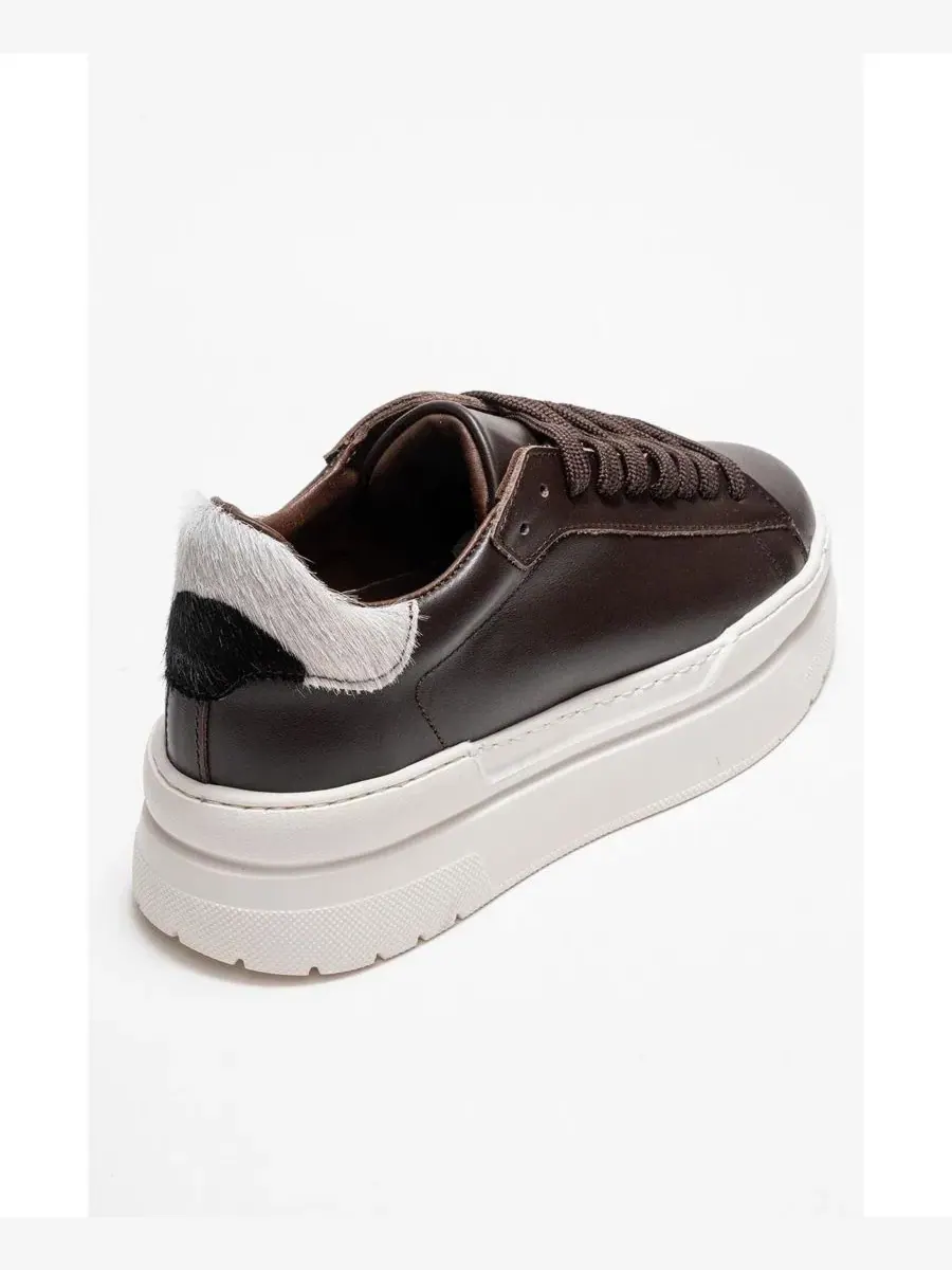 Женские кожаные кроссовки-слипоны Anabel Leather Platform Sneakers Forever & Always Shoes — изображение 3 из 6, коричневый