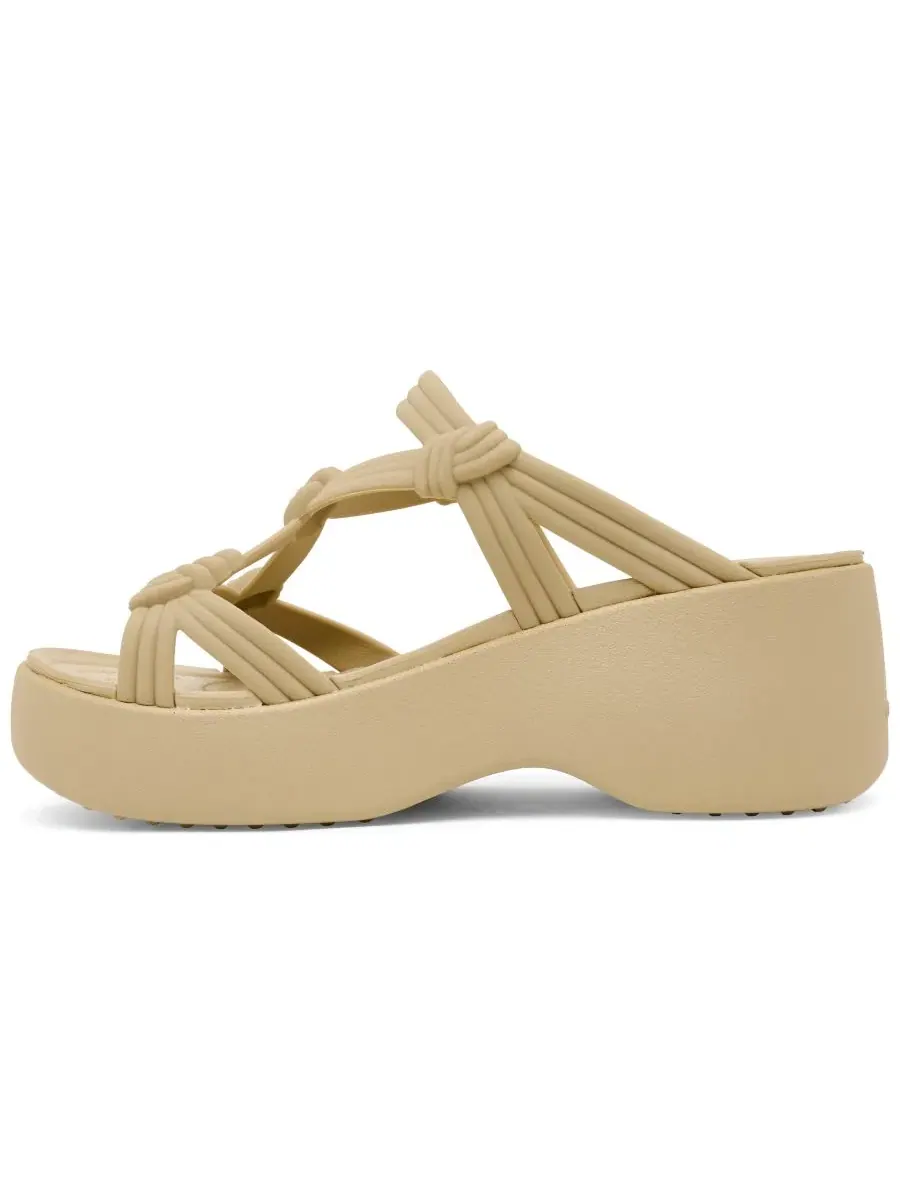 Сандалии-платформа Brooklyn Knot Sky Crocs — изображение 3 из 6, бежевый