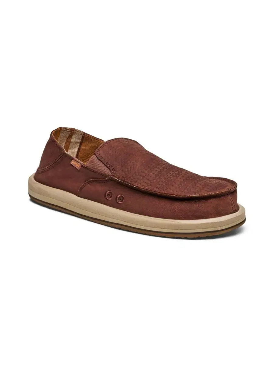Мужские лоферы Sanuk Donny Novelty Leather — изображение 1 из 4, гвоздичный