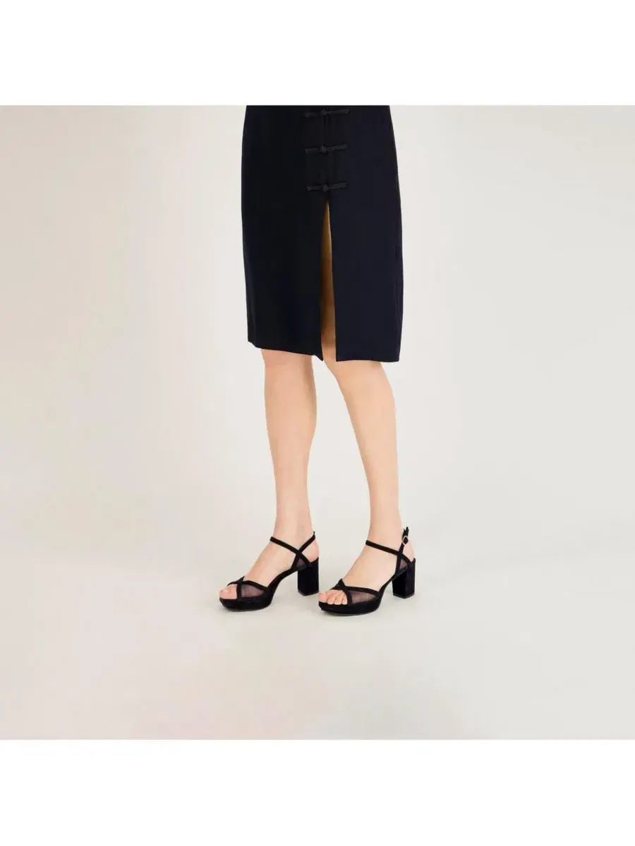 Босоножки на платформе с закрытым каблуком 7 см Celeste Bernardo Footwear — изображение 6 из 6, черный