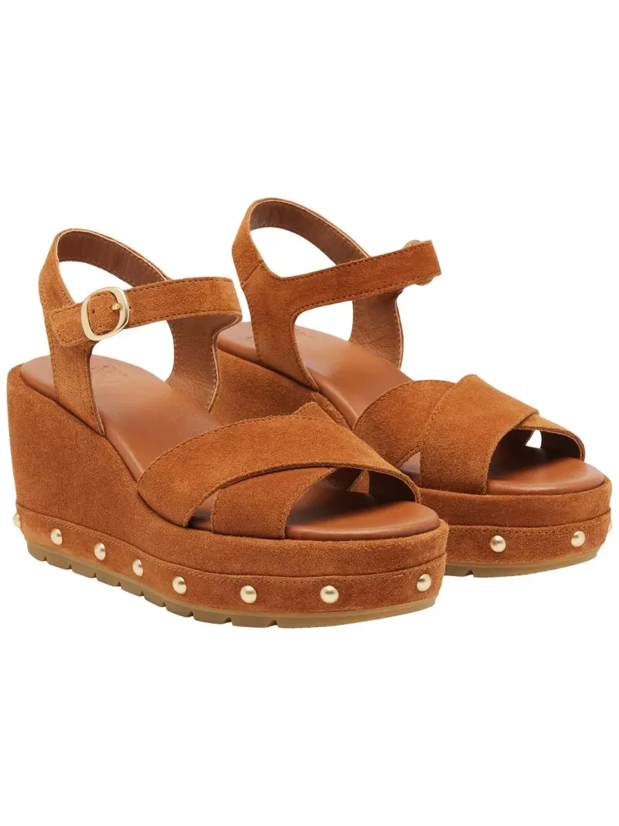 Женские сандалии Sunpeak на танкетке с ремешком на щиколотке Sorel, Iced Tea/Gum — изображение 7 из 10
